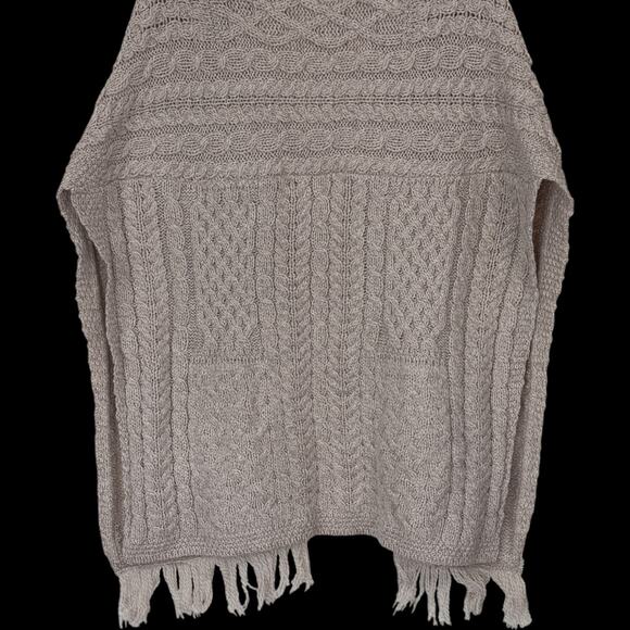 Aran Craft 100% Merino Wool Shawl Fringe Trim Parsnip Missy One Size - Picture 6 of 12